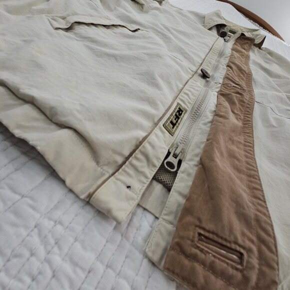 RFT by Rainforest Full Zip Utility Jacket Men's XL Beige Fully Lined EUC Vented - Picture 4 of 16